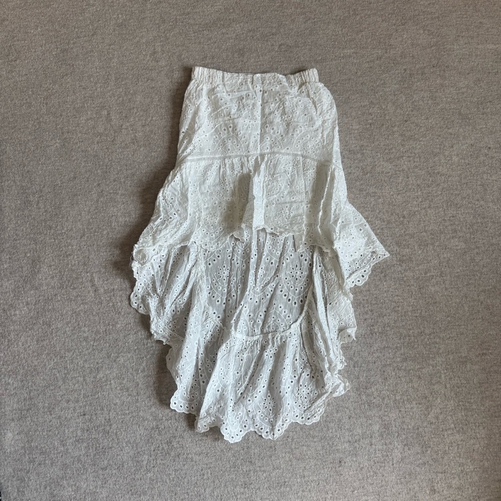 Abella Cream Eyelet Midi Skirt